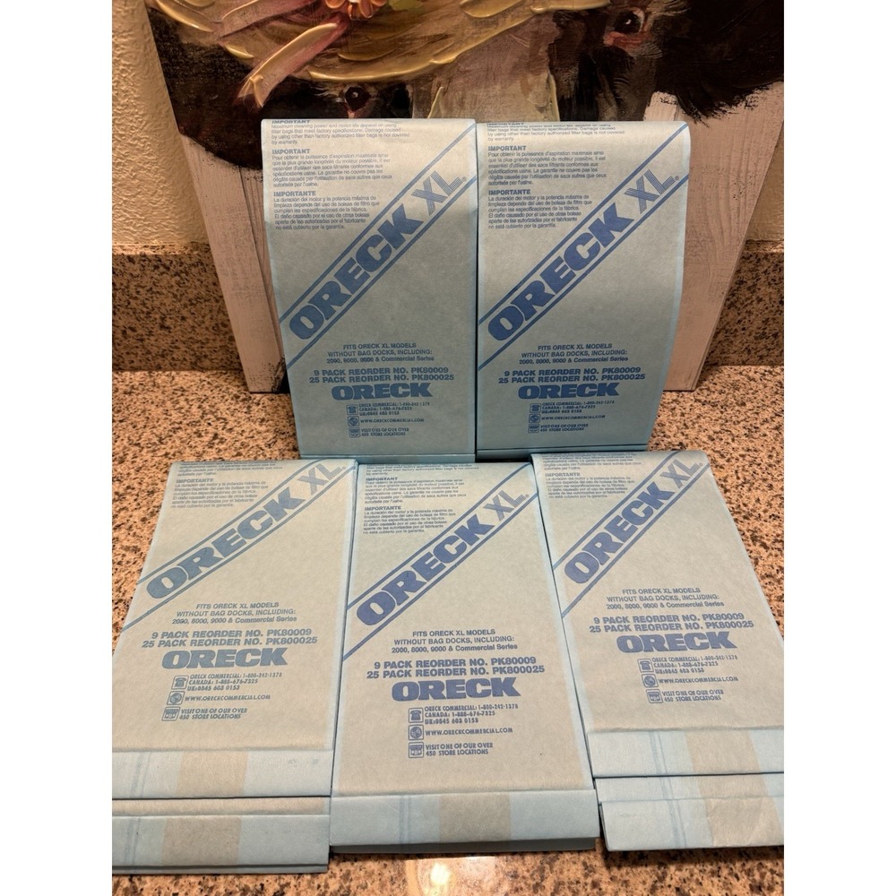 Genuine Oreck XL Commercial Vacuum BagsPack 2000 8000 9000 Series PK80009 25 Bag